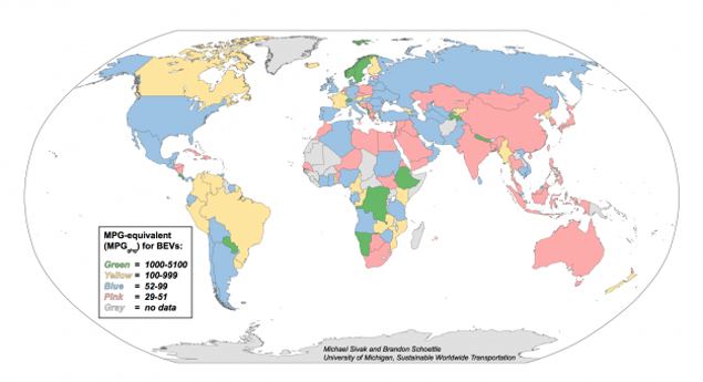 Vantagens dos elétricos diferem entre países