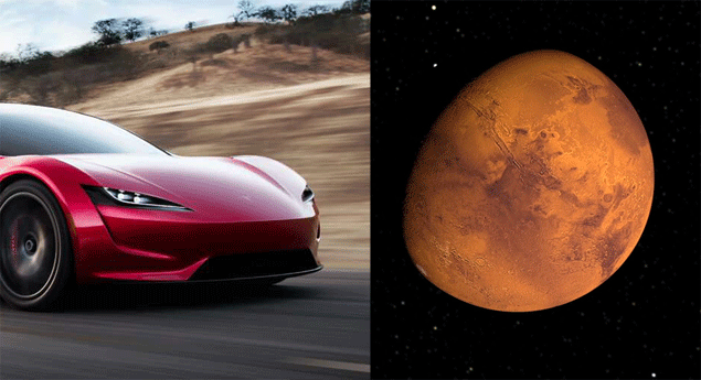 Quão rápido seria o Tesla Roadster em Marte?