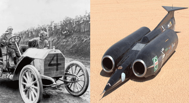 Os recordes de velocidade ao longo do tempo