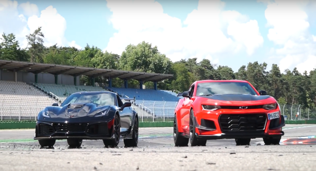 Um duelo doméstico: Corvette ZR1 enfrenta Camaro ZL1 LE