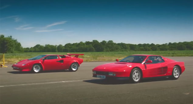 Countach VS Testarossa em 'drag race' (vídeo)