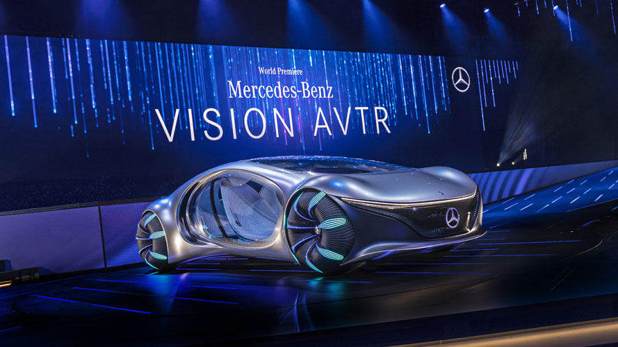 O Vision AVTR, apresentado no último CES, é a visão da Mercedes para uma mobilidade sustentável e livre de emissões 