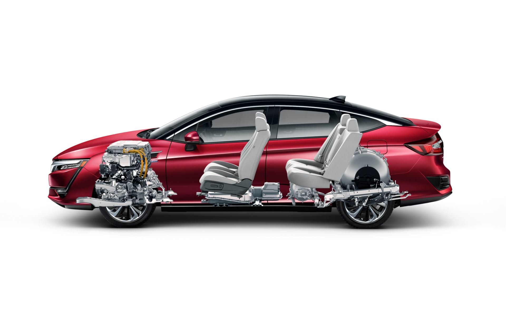 O Honda Clarity Fuel Cell é um dos exemplos de carro a hidrogénio, sem função plug-in, que já podemos encontrar a circular nas nossas estradas