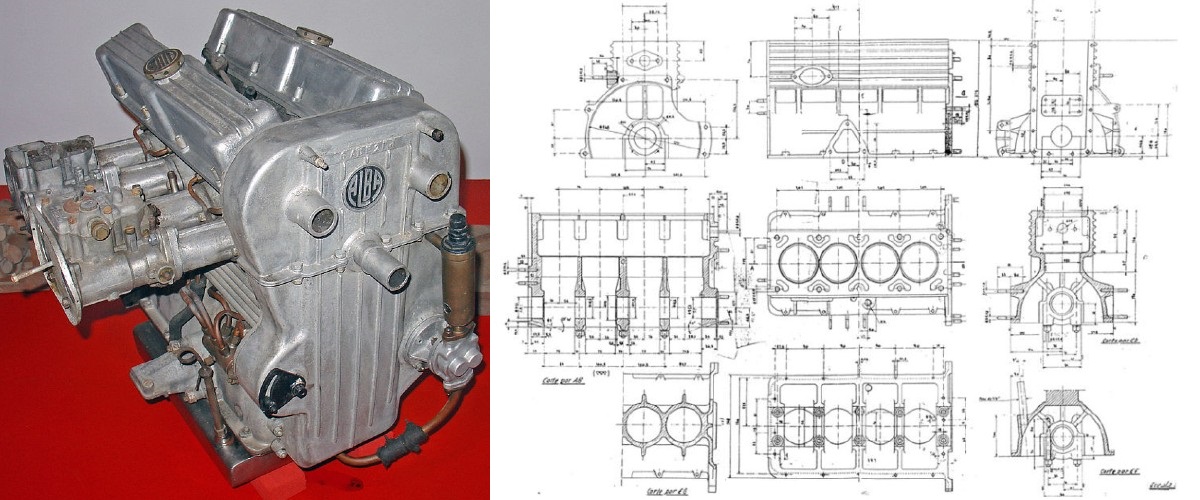 O motor da Alba e os respetivos desenhos técnicos