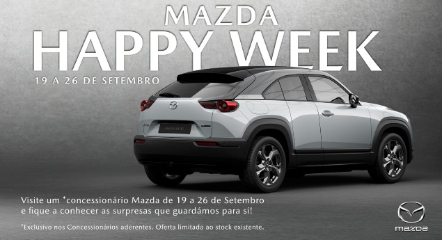 Com elétrico MX-30 em destaque. Mazda promove 'Mazda Happy Week'