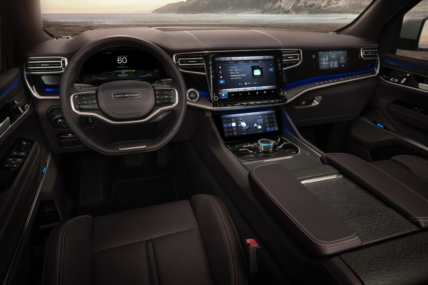 Interior do Jeep Grand Wagoneer Concept