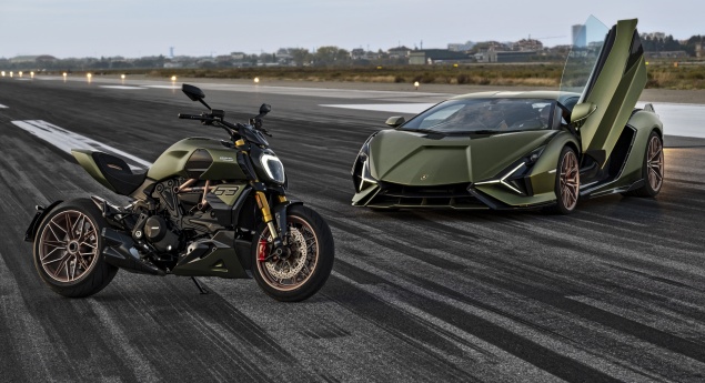 Lamborghini Sián faz estreia dinâmica ao lado da Ducati Diavel 1260