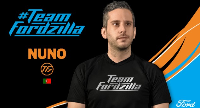 Piloto do Team Fordzilla. Português Nuno Pinto na frente do Mundial de Rfactor2