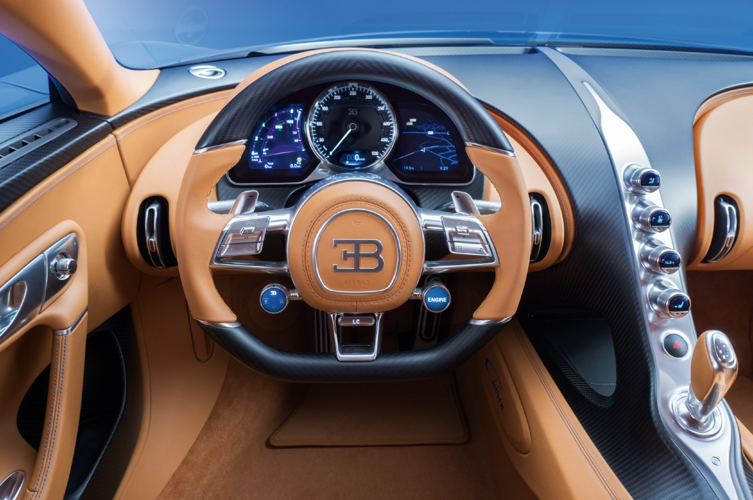 O interior do Bugatti Chiron