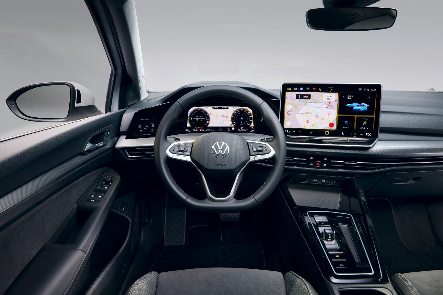 O renovado interior do Volkswagen Golf